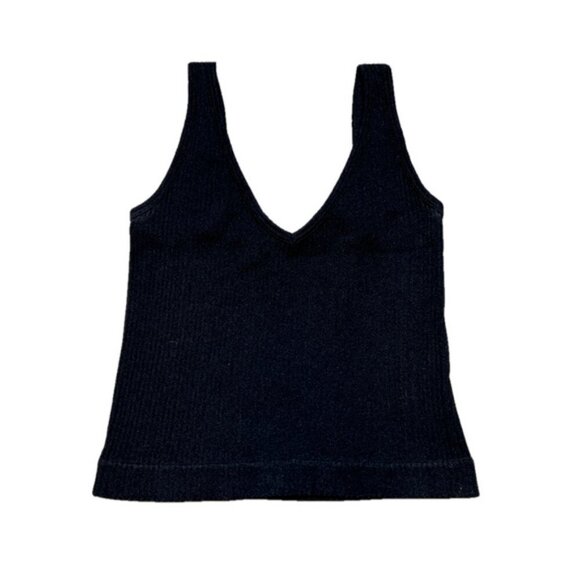 Aura Ribbed V Neck Tank Top Small Stretchy Sleeveless - Picture 1 of 5